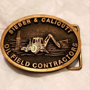 VINTAGE CD Hit Solid Brass Belt Buckle Made in USA 4" X 3 1/2"